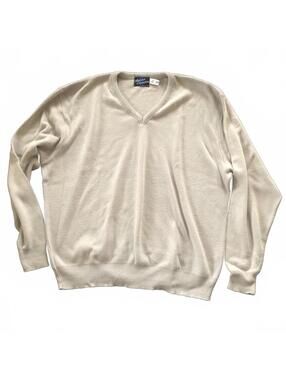 Vintage American Connection Men's 3XT V-Neck Acrylic Sweater Gray